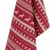Uitgang ???? Clayre & Eef Theedoek 50x85 Cm Rood Beige Katoen Rechthoek Kerst Vaatdoek Keukendoek Schotelvod ????