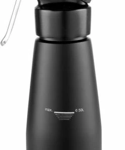 Uitgang ✨ Hendi Slagroomapparaat 0,5 Liter - Professionele Garneerspuit Voor Slagroom - Slagroomspuit Kitchen Line - Zwart ????