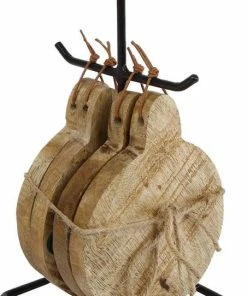 Gloednieuw ⭐ Gifts Amsterdam Houten Onderzetters Rond 10 Cm Met Metalen Standaard ????