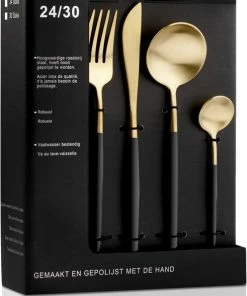 Top 10 ???? LuZana Bestek Set Goud - 30-delig - 6 Persoons - Luxe Klassieke Bestekset - Goud/zwart ????
