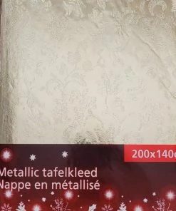 Begroting ???? Kerst-tafelkleed Tafelkleed Goud 200x140 Cm Goudkleurig Tafellaken Met Geperst Motief, Voor Kerst, Nieuwjaar Met Waterbestendig Vinyl, Gouden Kerstkleed ????