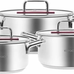 Groothandel ???? Karaca- Arya- Stalen Pannen Set- Roze ????