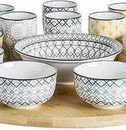 Beste Pirce ???? Cosy&Trendy Azra 14-Delig Draaischotel - Ø 40 Cm - Bamboe ???? -Bourgogne Shop 550x254 1