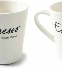 Uitgang ???? Riviera Maison Classic Espresso Mug - Espresso Kopjes Porselein - Mokken Set Van 2 - 125 Ml ???? -Bourgogne Shop 550x270