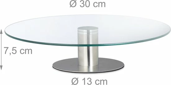 Beste Pirce ???? Relaxdays Taartplateau Draaibaar Op Voet - Taartschaal - Taartstandaard Glas - Ø 30 Cm ???? 2 Beste Pirce ???? Relaxdays Taartplateau Draaibaar Op Voet - Taartschaal - Taartstandaard Glas - Ø 30 Cm ???? - Afbeelding 2
