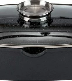 Beste deal ???? ERNESTO Braadslee Pan - Gegoten Aluminium - 5,7 L - Vetarm Dieet - Energiebesparend ????