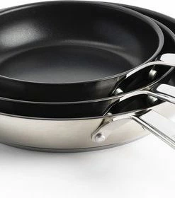 Coupon ???? KitchenAid Stainless Steel Koekenpannenset - 20+24+28cm - Inductie ????