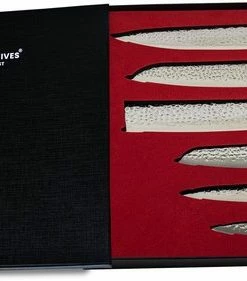 Korting ???? Shinrai Japan™ Shinrai Japan - Messenset Met Blok – 6 Delig – Messensetblok – Mes – Koksmes - ???? Hammered RVS - Met Luxe Geschenkdoos ⌛ -Bourgogne Shop 550x281 2