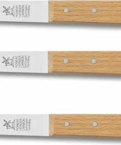 Beste Verkoop ✨ Robert Herder Molenmes - Schilmesje - Recht Lemmet 85 Mm - Carbonstaal - Lang Heft - Beukenhout - 3 Stuks ????