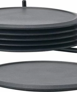 Begroting ⌛ Onderzetters (6) Zone Denmark - Zwart - Met Houder - "Safe Landing" ????