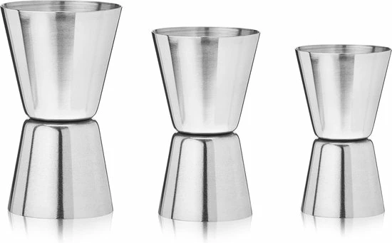 Nieuw ⌛ Bar Essentials® Jigger Set (15-30ml, 20-40ml, 25-50ml) - Drankmaatje - Barmaatje - Cocktailmaatje ✨ 1 Nieuw ⌛ Bar Essentials® Jigger Set (15-30ml, 20-40ml, 25-50ml) - Drankmaatje - Barmaatje - Cocktailmaatje ✨