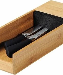 Hete verkoop ???? Merkloos FSC® Bamboe Houten - Liggend La Messenblok Zonder Messen - Messenhouder Voor In De Lade- Messenblok Universeel - 15 X 6 X 39.5 Cm ⌛ -Bourgogne Shop 550x357