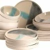 Coupon ???? Palmer Serviesset Marlow Stoneware 6-persoons 24-delig Blauw Grijs Wit ????