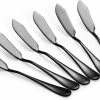 Beste deal ???? Alheco Set Van 6 Botermesjes - Smeermessen - Kleine Mesjes Voor Tapas - 14.5cm - RVS - Zwart ????
