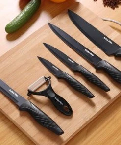 Goedkoop ???? Swiss Pro+ - Keukenmessen Set-koksmessen Set-messensets Zwart-keuken Accessoires-vleesmessen-koksmes-messenset-keramische Messen-dunschiller-pizzasnijder-mes-broodmes ???? -Bourgogne Shop 550x366 146