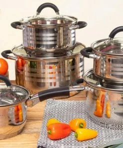 Top 10 ???? EDENBERG Edënbërg Classic Line - Luxe Pannenset - RVS - 10 Delig - Sandwichbodem ???? -Bourgogne Shop 550x366 86