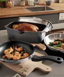 Beste deal ???? ERNESTO Braadslee Pan - Gegoten Aluminium - 5,7 L - Vetarm Dieet - Energiebesparend ???? -Bourgogne Shop 550x367 16