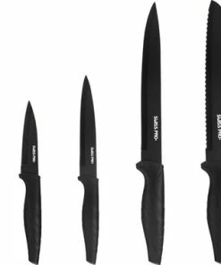 Goedkoop ???? Swiss Pro+ - Keukenmessen Set-koksmessen Set-messensets Zwart-keuken Accessoires-vleesmessen-koksmes-messenset-keramische Messen-dunschiller-pizzasnijder-mes-broodmes ????