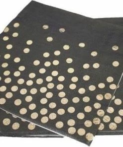 Flash-uitverkoop ⭐ Stemen Servetten Zwart/Goud Met Stippen 20 Stuks ⭐