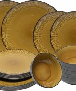 Groothandel ???? Tavola Servies Amarillo Ocre Glacé 18-delig ⌛