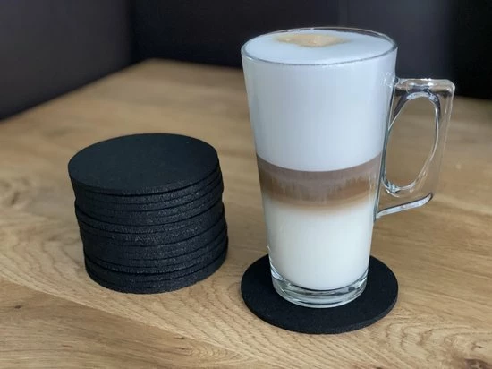 Hete verkoop ???? Merkloos Onderzetters Voor Glazen - Set Van 16 Onderzetters - Vilt Zwart - Rond ???? 2 Hete verkoop ???? Merkloos Onderzetters Voor Glazen - Set Van 16 Onderzetters - Vilt Zwart - Rond ???? - Afbeelding 2