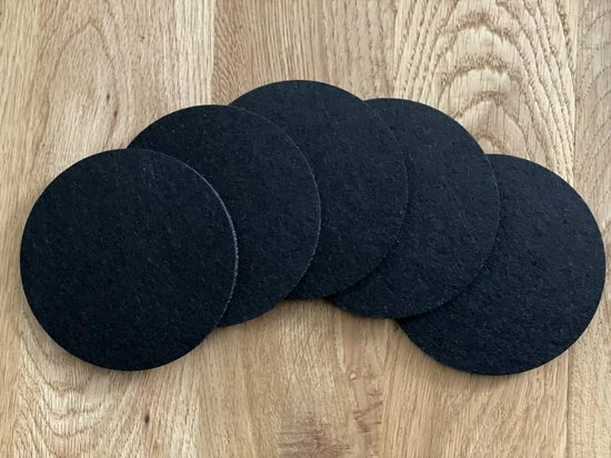 Hete verkoop ???? Merkloos Onderzetters Voor Glazen - Set Van 16 Onderzetters - Vilt Zwart - Rond ???? 3 Hete verkoop ???? Merkloos Onderzetters Voor Glazen - Set Van 16 Onderzetters - Vilt Zwart - Rond ???? - Afbeelding 3