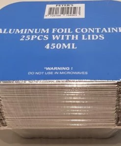 Hete verkoop ✨ Merkloos Aluminium Bakken Met Karton Deksel 25 Stuks 450 ML ⌛