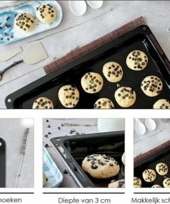 Flash-uitverkoop ⭐ ICQN Bakplaat En Rooster Set Voor Oven - 422x375x30 Mm ???? -Bourgogne Shop 550x427 1