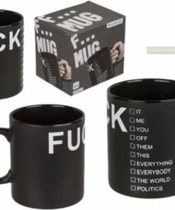 Aanbiedingen ???? Merkloos Fuck… XXL Mok - 885ML - 12,5cm X 11cm Met Krijt ????