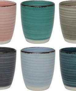 Beste Pirce ???? Studio Tavola Tavola - Koffiemokken - Zonder Oor - Kleurrijk - Aardewerk - 160Ml - 6 Stuks - Mykonos ???? -Bourgogne Shop 550x443 2