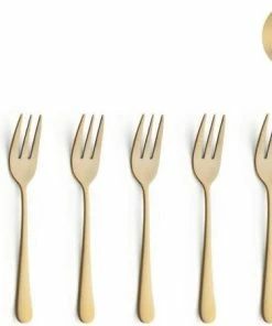 Goedkoopste ???? Merkloos Gebaksvorkje - Dessertvorkje GOUD - 6 Stuks - Koffie - Roestvrijstaal - Geslepen - RVS - Mat - Vaatwasserbestendig - Vaatwasser - Hoge Kwaliteit Servies - Koffielepel - Ijslepel - Dessertvork - Dessert ????