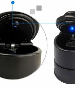 Goedkoop ❤️ Discountershop 2x Universele Asbak Voor In De Auto - Asbak Met LED En Deksel - Voor Bekerhouder (Autoasbak) Of Buiten ???? -Bourgogne Shop 550x459