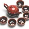 Gloednieuw ???? Merkloos Chinese Thee Set - Theepot Met 6 Kleine Kopjes - Koi Karpers Design - Rood ????
