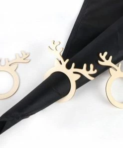 Beste Pirce ???? Merkloos Servetringen - Hout - 8 Stuks - Kerstmis - Rendier - Gewei - Rudolf - Cadeau ???? -Bourgogne Shop 550x481 7