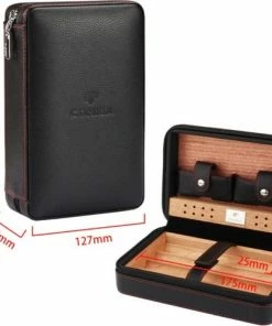 Aanbiedingen ???? Cohiba Sigarendoos - Luxe Humidor - Sigaren Doosje Hoge Kwaliteit - Zwart ???? -Bourgogne Shop 550x484 1