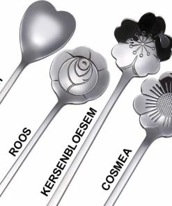 Nieuw ✔️ Fako Bijoux® - 4 Lange Lepels Bloem Motief - Latte Macchiato - Longdrink - Cocktail - Dessert - IJs - Koffie - Goud - 4 Stuks - Bewaarzakje ???? -Bourgogne Shop 550x487 3