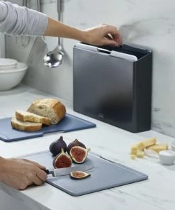 Nieuw ???? Joseph Joseph JosephJoseph - Folio - Snijplank - In Houder - Groot - Set Van 5 Stuks - Grijs ???? -Bourgogne Shop 550x488