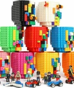 Promo ???? Merkloos Build On Brick Mug - Licht Blauw - 350 Ml - Bouw Je Eigen Mok Met Bouwsteentjes - BPA Vrije Drinkbeker Cadeau Voor Kinderen Of Volwassenen - Koffie Thee Limonade Of Andere Dranken - Pennenbeker - Creatief Accessoire Voor Op Bureau ✔️ -Bourgogne Shop 550x489 1