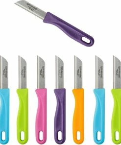 Hete verkoop ???? RÖR Solingen Schilmesje Aardappelmesje - RVS Glad - 16 Cm - Mix Kleur - 10 Stuks ????