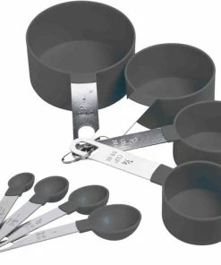 Beste Verkoop ???? Excellent Houseware Maatschepjes/maatlepeltjes Set - 2x Stuks - Grijs ????