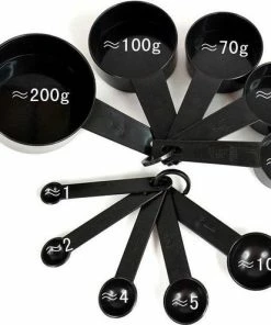 Hete verkoop ❤️ 10-delige Zwart Plastic Maatlepels - Maatschep - Maatcups - Maatbeker - DisQounts ????