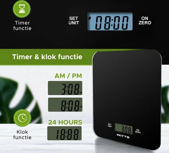 Goedkoopste ❤️ Witts Digitale Precisie Keuken Weegschaal – 1gr Tot 15 Kg – Tarra Functie – Elektrisch – Zwart ???? 5 Goedkoopste ❤️ Witts Digitale Precisie Keuken Weegschaal – 1gr Tot 15 Kg – Tarra Functie – Elektrisch – Zwart ???? - Afbeelding 5
