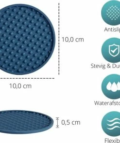 Flash-uitverkoop ???? Castagnola Siliconen Onderzetters Met Houder – Onderzetters Voor Glazen – Onderzetters Design – Onderzettersset – Drink Onderzetters – Hoogwaardige Siliconen – Set Van 6 – Blauw ???? -Bourgogne Shop 550x508 1