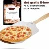 Kopen ???? Nimma Pizzaschep - Pizzaspatel Met Houten Handvat- Voor BBQ & Oven - Incl. E-book - 59 X Ø30,5 CM ????