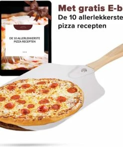 Kopen ???? Nimma Pizzaschep - Pizzaspatel Met Houten Handvat- Voor BBQ & Oven - Incl. E-book - 59 X Ø30,5 CM ????