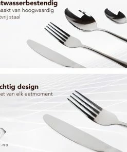 Beste deal ❤️ Dymund 8 Persoons Bestekset - (45-delig) Bestek - Incl. Serveerlepel/Suikerlepel/Serveervork/Botermes - RVS - Zilver ⌛ -Bourgogne Shop 550x514 5