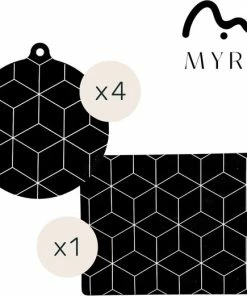 Coupon ❤️ Myrr® Inductie Beschermer Set - 5 Stuks - Inductie Matjes Rond En Vierkant - Hittebestendig Tot 240°C - Vaatwasbestendig - Kookplaat Beschermer ????