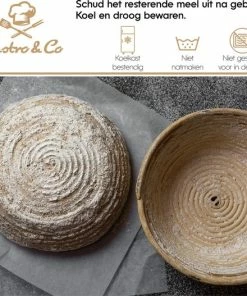 Groothandel ❤️ Gastro & Co® Rijsmandje Met Uitneembaar Linnen Deegkleed - Inclusief Decoratiemes / Deegschraper / Siliconen Bakborstel - Ø 22cm - Rotan Hout Rijsmand Banneton Rond - Geschikt Voor Gisten & Deeg Rijzen Van Desembrood / Zuurdesem - Brood Bakken ???? -Bourgogne Shop 550x527 4
