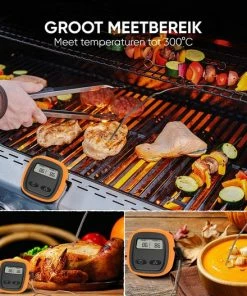 Korting ???? MostEssential Premium Draadloze Vleesthermometer - BBQ Thermometer - Kernthermometer - Suikerthermometer - Thermometer Koken - Keukenthermometer - 100 Meter Bereik - Inclusief Sondes & Batterijen ???? -Bourgogne Shop 550x527 7