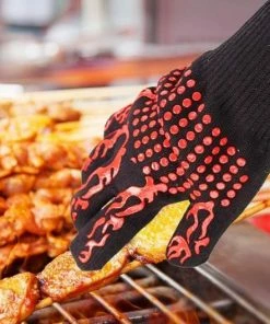 Goedkoopste ???? Merkloos BBQ Handschoen (1 Stuk) - Hittebestendig - Siliconen/Antislip - Zwart/Rood ???? -Bourgogne Shop 550x528 9